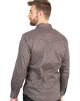 El General Men's Long Sleeve Western Shirt in Brown
