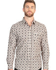 El General Men's Long Sleeve Western Shirt in Beige