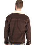 El General Men's Brown Corduroy Sherpa-Lined Jacket