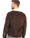 El General Men's Brown Corduroy Sherpa-Lined Jacket