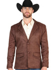 Brown Suede Western Blazer for Men