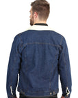 El General Men's Dark Blue Denim Sherpa-Lined Jacket