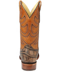 El General Men’s Leather Cowboy Boot - Made in Mexico - Alligator Crocodile Print Tobacco 45663