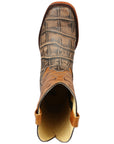 El General Men’s Leather Cowboy Boot - Made in Mexico - Alligator Crocodile Print Tobacco 45663