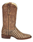 El General Men’s Leather Cowboy Boots - Caiman Belly Print - Tobacco 45664