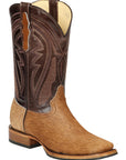 El General Men’s Leather Cowboy Boot -Made in Mexico - Cowhide Honey Brown 45669