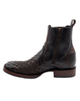 El General Men's Leather Ankle Boot with Zipper - Made in Mexico - Tobacco Brown 45673