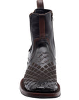 El General Men's Leather Ankle Boot with Zipper - Made in Mexico - Tobacco Brown 45673