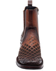 El General Men's Leather Ankle Boot with Zipper - Made in Mexico - Brown 45675