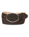 El General Men's Western Belt — Bull Neck Print in Brown