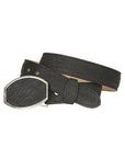 El General Men's Western Belt — Bull Neck Print in Black