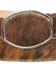El General Men's Western Belt — Cowhide Hair Print in Honey
