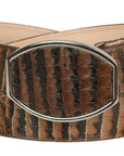 El General Men's Western Belt — Caiman Belly Print in Tobacco