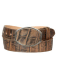 El General Men's Western Belt — Macro Coco Print in Tobacco