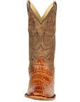 El General Men’s Leather Cowboy Boots - Made in Mexico - Embossed Alligator Crocodile Print - Honey 45764