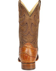 El General Men’s Leather Cowboy Boots - Made in Mexico - Embossed Alligator Crocodile Print - Honey 45764