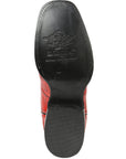 El General Men’s Leather Cowboy Boots - Made in Mexico - Embossed Alligator Crocodile Print - Red 45766