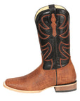 El General Men’s Leather Cowboy Boots - Made in Mexico - Embossed Elephant Print - Cognac 45769