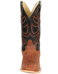 El General Men’s Leather Cowboy Boots - Made in Mexico - Embossed Elephant Print - Cognac 45769