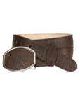 El General Men's Western Belt — Elephant Print in Cognac