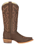 El General Women's Leather Cowboy Boots - Made in Mexico - Nubuck Camel Brown 45778