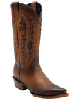 El General Women's Leather Traditional Cowgirl Boot - Made in Mexico - Honey Brown 45780