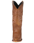 El General Women's Leather Cowboy Boots - Made in Mexico - Honey Brown 45781