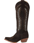 El General Women's Embroidered Western Boots in Dark Brown