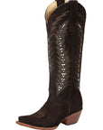 El General Women's Embroidered Western Boots in Dark Brown