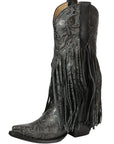 Women's Fringe Western Boots in Black