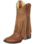 El General Women’s Fringe Western Boots - Honey 45799
