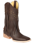 El General Women’s Fringe Western Boots - Brown 45800
