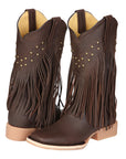 El General Women’s Fringe Western Boots - Brown 45800