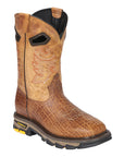 El General Men's Leather Work Boots - Made In Mexico - Embossed Elephant Print - Honey 45807