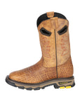 El General Men's Leather Work Boots - Made In Mexico - Embossed Elephant Print - Honey 45807