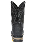 El General Men's Leather Work Boots - Made In Mexico - Embossed Caiman Print - Black 45810
