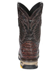 El General Men's Leather Work Boots - Made In Mexico - Embossed Caiman Print - Brown 45813