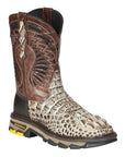 El General Men's Leather Work Boots - Made in Mexico - Printed Caiman -Sand 45816