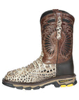 El General Men's Leather Work Boots - Made in Mexico - Printed Caiman -Sand 45816