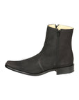 El Besserro Men's Leather Ankle Boot with Double Zipper - Made in Mexico - Nubuck Black 45831