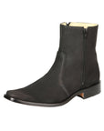 El Besserro Men's Leather Ankle Boot with Double Zipper - Made in Mexico - Nubuck Black 45831