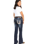 Girls Centenario Premium Bootcut Jeans - Dark Blue Denim 45836