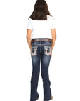 Girls Centenario Premium Bootcut Jeans - Dark Blue Denim 45836