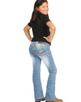 Girls Centenario Premium Bootcut Jeans - Light Blue Denim 45840