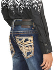 Boys Centenario Premium Bootcut Jeans - Medium Blue Denim 45842