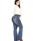 Women's Centenario Bootcut Denim Jeans- Dark Blue 45905