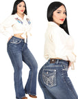 Women's Centenario Bootcut Denim Jeans- Dark Blue 45905