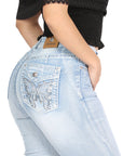 Women's Centenario Bootcut Denim Jeans- Light Blue 45906