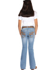 Girls Centenario Premium Bootcut Jeans - Blue Denim 45908