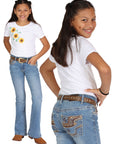 Girls Centenario Premium Bootcut Jeans - Blue Denim 45908